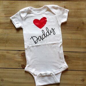 Adorable Love Daddy Heat Pressed Onesie